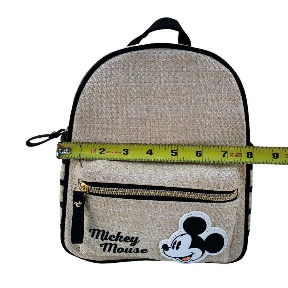 Disney x Primark Mickey Mouse Woven Backpack – Beige – Limited Edition – NWT